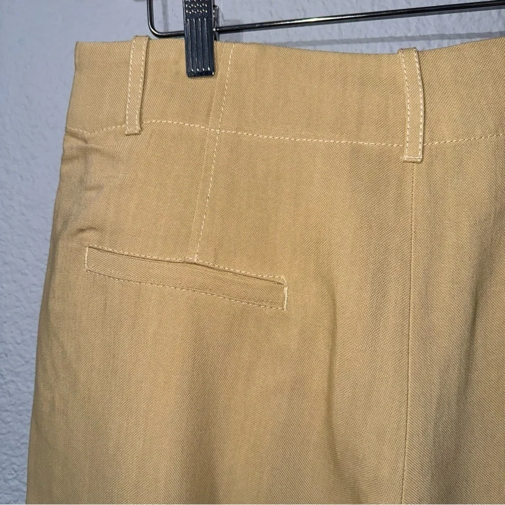 Zara Women Yellow Mid Rise Wide Leg‎ Blend Limited Edition Formal Pants Sz M